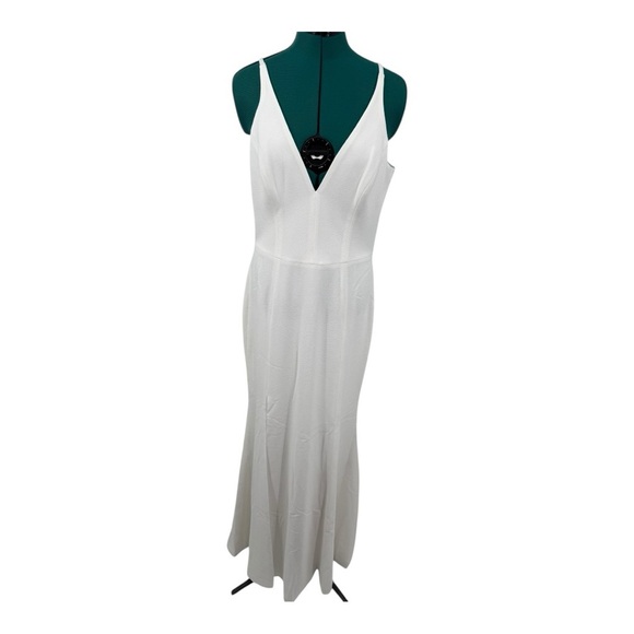 Dress the Population Iris Slit Crepe Gown in White NWOT - Picture 3 of 9